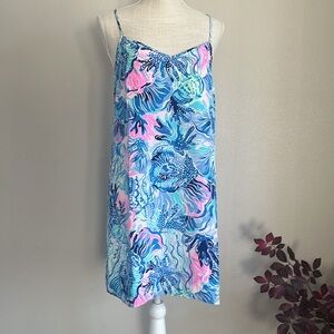 Lily Pulitzer Saltwater Blue Dusk Silk Dress